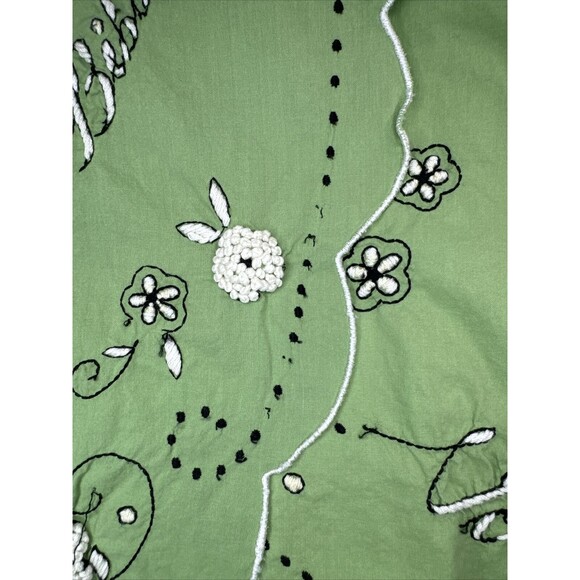 ISO Anthropologie Odille Green Italia Embroidered Faux Wrap Apron Skirt 2005 - Picture 12 of 16